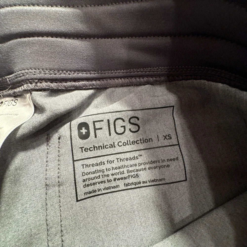 Figs Pants Womens XS Gray Yola Cargo Pockets Nurse Hospital Medical Drawstring